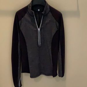 Lululemon reversible 1/4 zip sweatshirt in black and gray